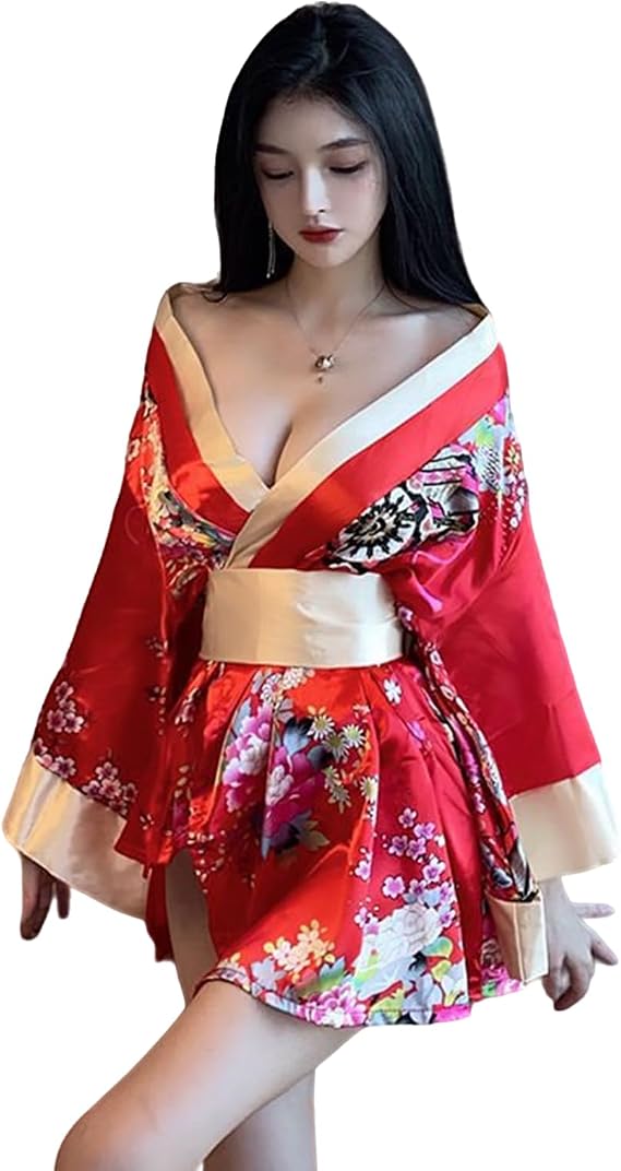 Formemory Yukata, Sexy, Etch, Kimono, Cosplay, Oiran, Kimono, Training, Extreme, Women's, Japanese Style, Open Front, Yamato Nadeshiko Costume, Pajamas, Nightwear, Temptation, Women's, Photo Sessions,