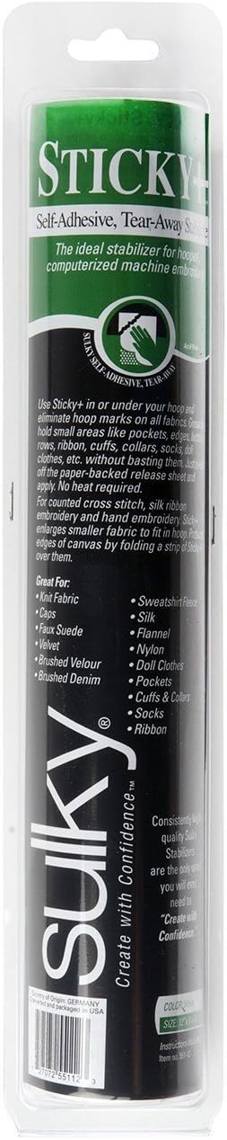 Sulky Sticky Self-Adhesive Tear-Away Stabilizer Roll (2 Pack)