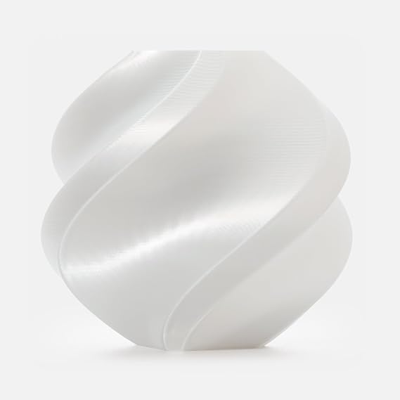 Bambu Lab PLA Silk+ Filament 1.75mm 1kg Spool - PLA 3D Printer Filament, Smooth Finish, Low Warp, Easy to Print, Compatible with Bambu Lab & Most FDM 3D Printers - White (13110) - Refill