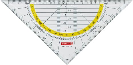 Brunnen 1049754 Geometry Set Square for School and Office, 16 cm, Transparent