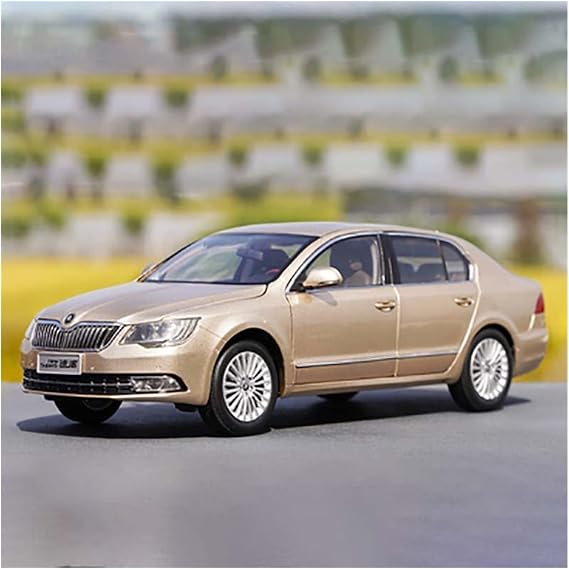 Scale Finished Model Car Diecast 1/18 For Skoda Superb Coupe Simulation Alloy Car Model Collection Souvenir Decoration Display Miniature Replica Car(Gold)