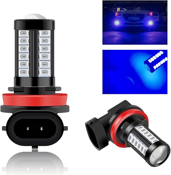 H11 H8 LED Fog Light Bulbs Blue, Super Bright 33-SMD LED Bulbs Replacement for Car Truck Daytime Running Light DRL Fog Light 12V, 2Pcs