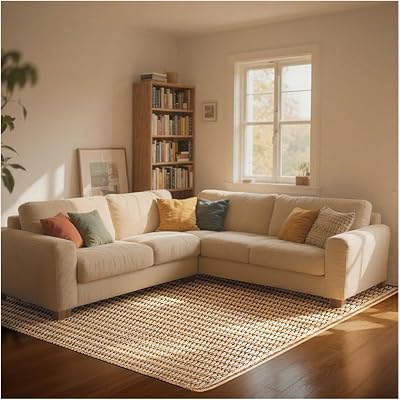 Area Rugs for Living Room, Imitation Sisal Carpet for Bedroom Solid Color Non-Slip Washable Rugs Wear-Resistant for Living Room, Bedroom, Dorm, Entrance, Corridor Brown B 160x230cm
