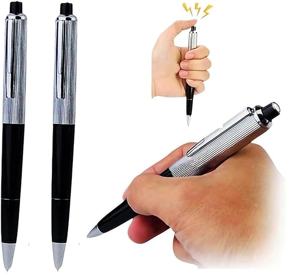 2Pcs Electric Shock Pen Fun Joke to Friend Electric Shock Pencil Trick Prank Gag Gadget for Fool's Day Surprise, Gags and Practical Joke, Office Supplies