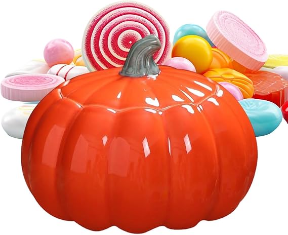 Pumpkin Cookie Jar Ceramic Cookie Snack Coffee Bean Container Fall Home