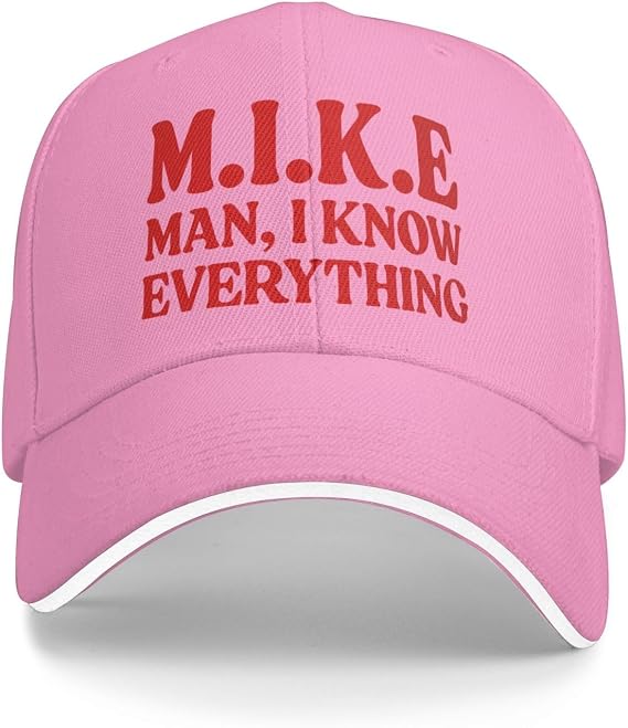 M.I.K.E. Mike Knows Everything Cap Dad Hat Baseball Caps Pink