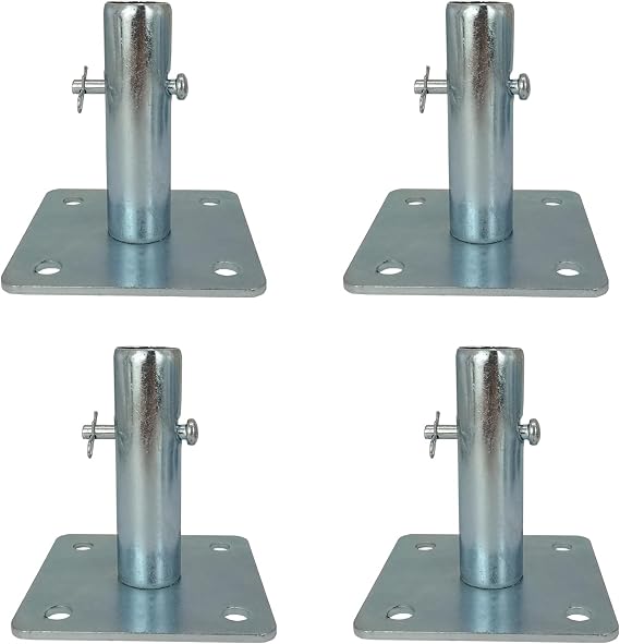 4 PCS Scaffold Base Plates Galvanized with Pins for Baker Style Scaffolding