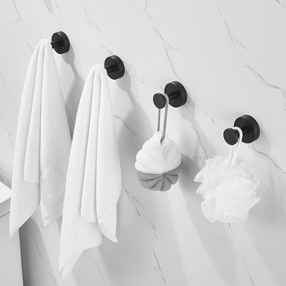 Adrinfly Bathroom Hardware Set, Round Base Wall Hanging Towel bar Bathroom Accessories Set