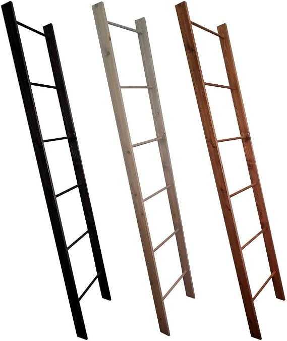 Decorative Blanket Ladder, 4ft 5ft 6ft 7ft 8ft Rustic Wooden Quilt Ladder Rack