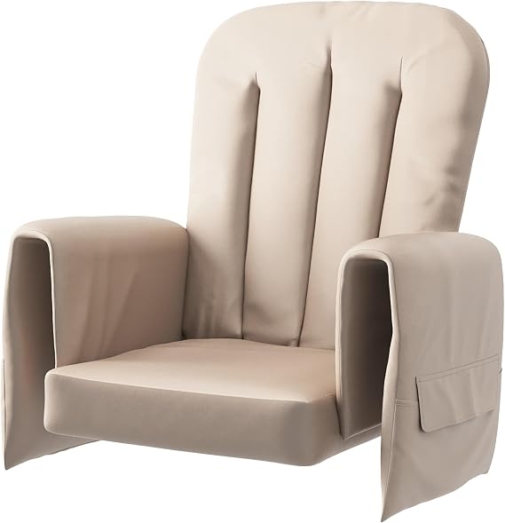 Foundations SafeRocker Glider Rocker Cushion Replacement Set, Durable Vinyl, Storage Pockets to Hold Baby Necessities, Easy-to-Clean and Wipe Down, Extra-Wide Seat Tan