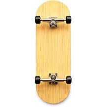 Professional 6-Layer Bamboo Fingerboard Mini Skateboard Complete100x33mm Deck +Axle Washers 34mm Silvery Trucks | Old School 20th Anniversary Edition Black Wheels