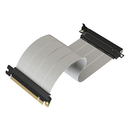 LINKUP PCIE 5.0 Riser Cable | for Vertical GPU Mount | Straight | Graphics Card GPU Ready | Usable with PCIe 4.0 & RX9070/ RTX5090 | 25cm (Total Length: 29cm)