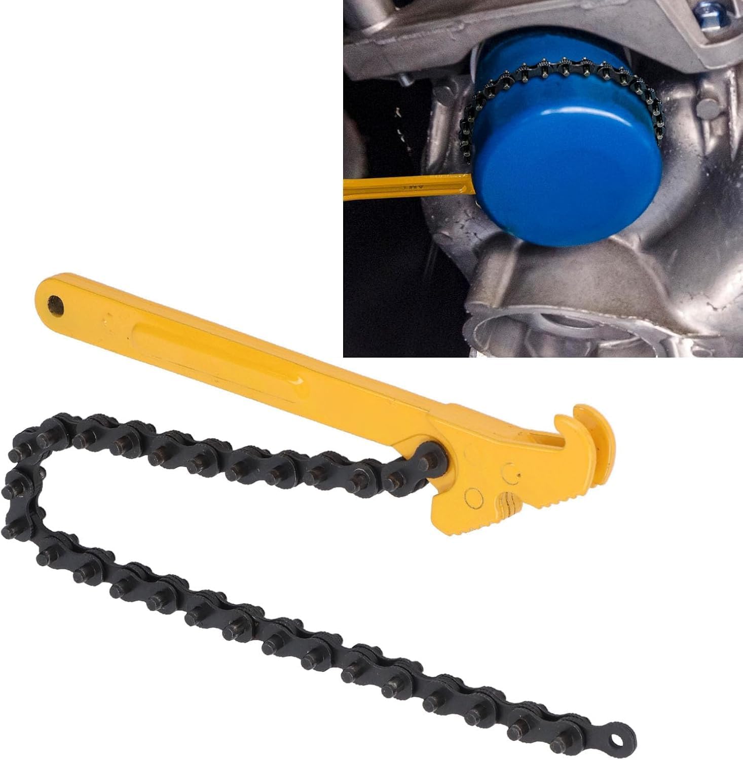 AEE® Zincir Anahtarı Ayarlanabilir Yağ Filtresi Sökme Anahtarı 12” | 460 mm Ağır Hizmet Zincirli Boru Anahtarı | Yağ & Yakıt Filtresi Sökücü | Otomobil, Dizel Motor, Tesisat ve Mekanik Uyumlu