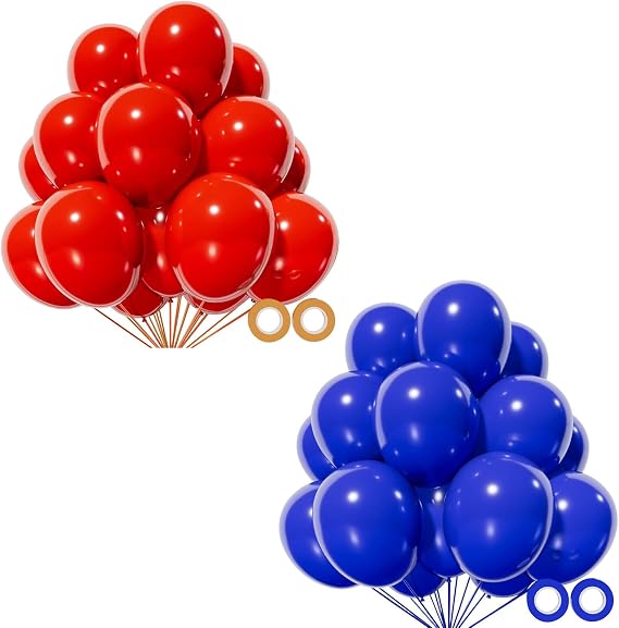 110pcs red balloons 12 inch and 110pcs blue balloons 12 inch