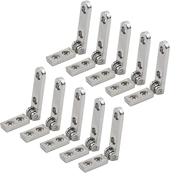 T Tulead Hinge Jewelry Small Box Hinges Hinge Rail Zinc Alloy Case Hinges for Box,Wardrobe 10PCS (Silver,1.2"x0.2"x0.8") with Screws