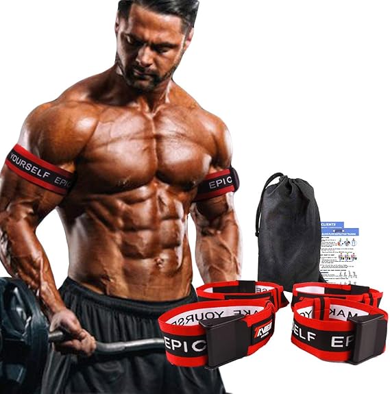 Occlusion Bands,4 Pack (2 Bicep Bands,2 Leg Bands), Comfortable Elastic Bands for Blood Flow Restriction Training and Fast Muscle Growth Without Lifting Heavy Weights