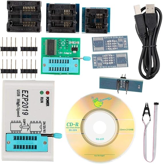 EZP2019 High Speed USB SPI Programmer with 4 Tested Base Support for Block 24 EEPROM, for 25 Flash 93 EEPROM, etc.