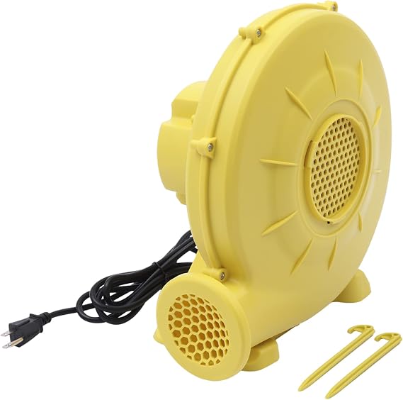 Air Blower, 350W/0.5HP 110V Inflatable Blower, Portable and Powerful Bounce House Blower, 1650Pa Commercial Air Blower Pump Fan, Used for Inflatable Bouncy Castle and Jump Slides, Yellow