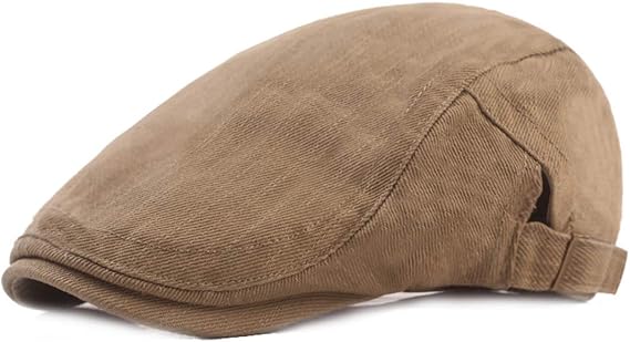 Men's Gatsby Vintage Cotton Flat Cap Flat Cap Newsboy Flat Cap, khaki