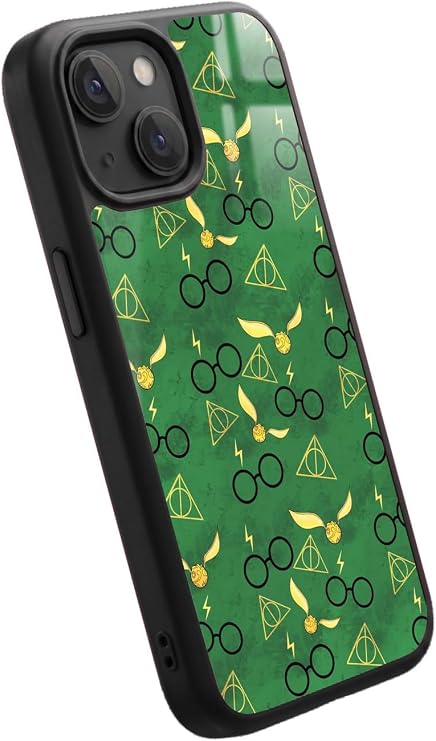 Apple iPhone 13 Mini ile Uyumlu Sihirli Gözlük Tasarımlı Glossy Premium Silikon Kılıf, Siyah