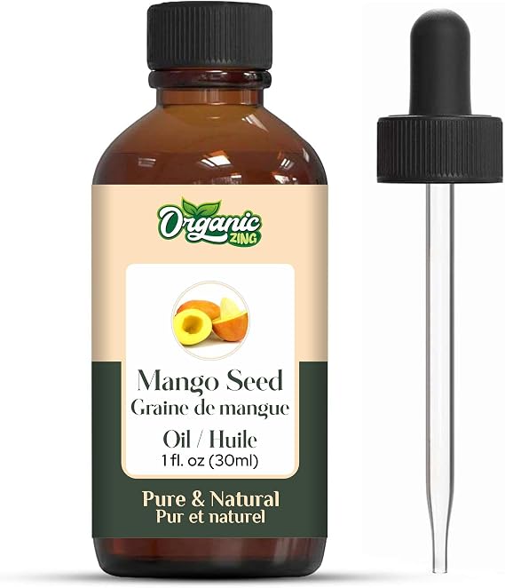 Organic Zing Mango Seed (Mangifera Indica) Oil | Pure & Natural Carrier Oil for Skincare, Hair Care & Massage-30ml/1.01fl oz
