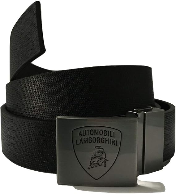 Lamborghini Men's Leather Belt Black