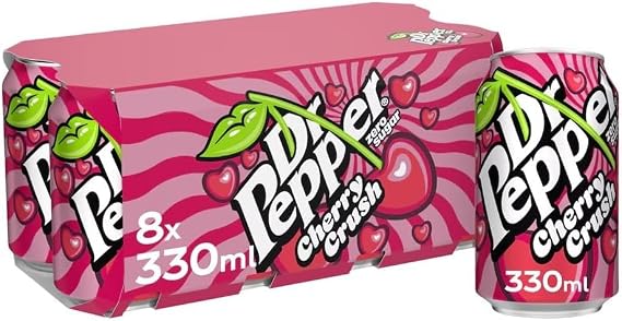 Dr Peper Original Sparkling Soft Drink, 8 x 330ml Cans, Fizzy Carbonated Beverage Pack (Dr Peper Zero Sugar Cherry Crush 8x330ml)