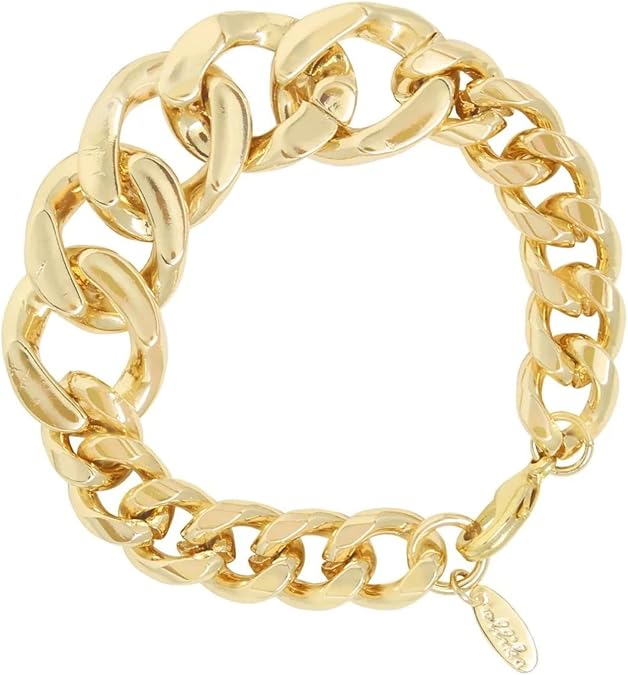 Ettika Gold Plated Bracelet for Women. Big, Bad and Bold 18k Gold Plated Chunky Chain Link Bracelet. Fashion Jewelry.