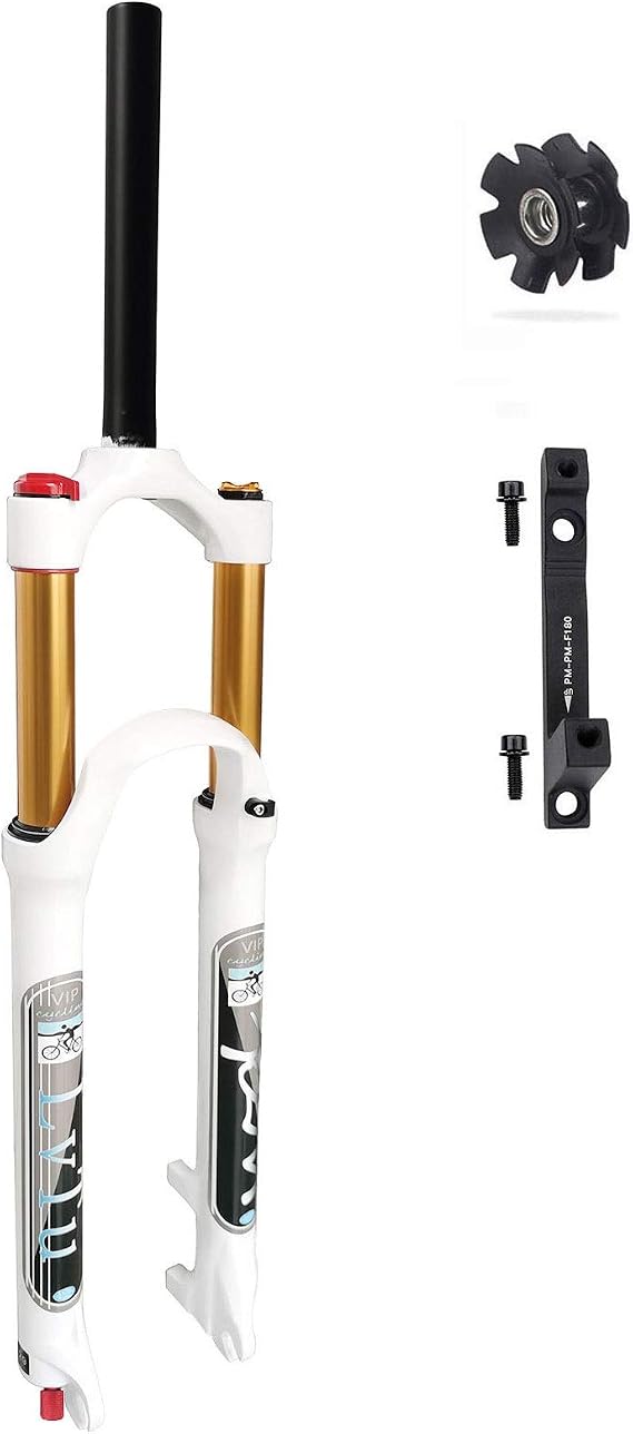 Front Fork 26 27.5 29 Inch Travel 140mm, Air Mountain Bike Suspension Forks with 180mm Disc Brake Adapter