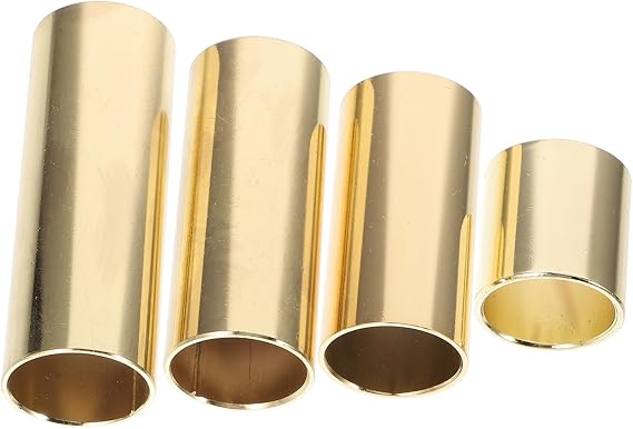 4pcs Metal Guitar Slides for Electric and Acoustic Guitars Finger Slider Accessories for Blues Jazz and Country Music