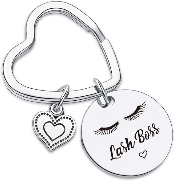 7RVZM Lash Artist MakeUp Keychain - Lash Boss Jewelry Beautician Gift for Beauty Lashes Girl - Best Friend Keychain