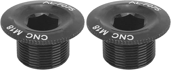 2Pcs Bike Hex Crank Arm Fixing Spindle Aluminum Alloy Crank Cover Screw Repair Maintenance for Prowheel Hollow Integrated Crankset High Strength Material (Black)