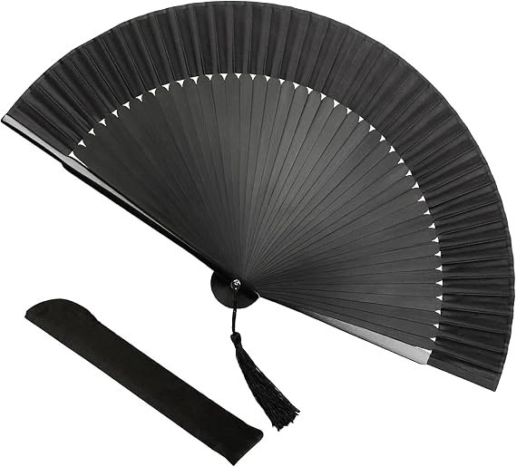 Foldable Fan Handheld Fabric Bamboo Fan Chinese Vintage Style Hand Held Folding Fans for Party Wedding Dancing Decoration