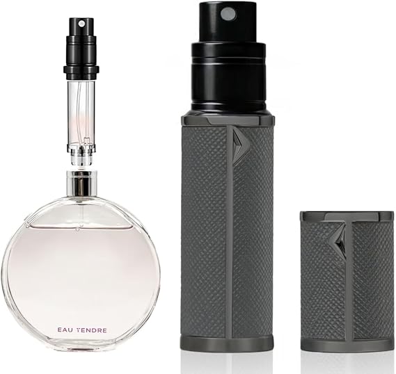 AB00GR Leatherette Refillable Perfume Atomiser 5ml | Bottom Fill Perfume Bottle, Portable and Leak-proof Suitable for Women and Men