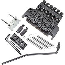 Lecreatekit Double Locking Tremolo Bridge Set, Floyd Rose Style Zinc Alloy Kit for Electric Guitars, Compatible with for ibanez and Most Models