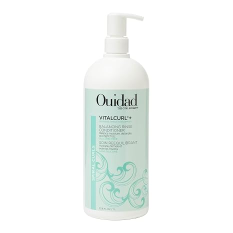 OUIDAD Vitalcurl+ Balancing Rinse Conditioner for Spiral Curls Lightweight Hydrating Conditioner Detangles & Fights Frizz, Balances Hair's pH to Retain Moisture, Sulfate Free & Silicone Free