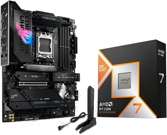 AMD Ryzen 7 9800X3D Processor with ASUS ROG Strix X870E-E R2 Motherboard