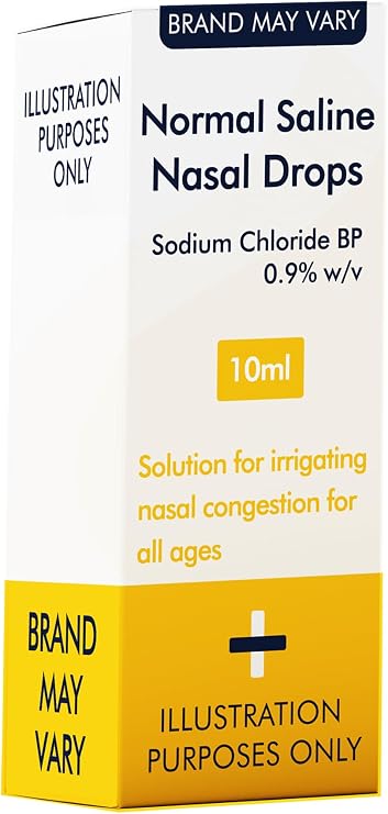 Normal Saline Nasal Drops, 10ml, Sodium Chloride BP 0.9% w/v