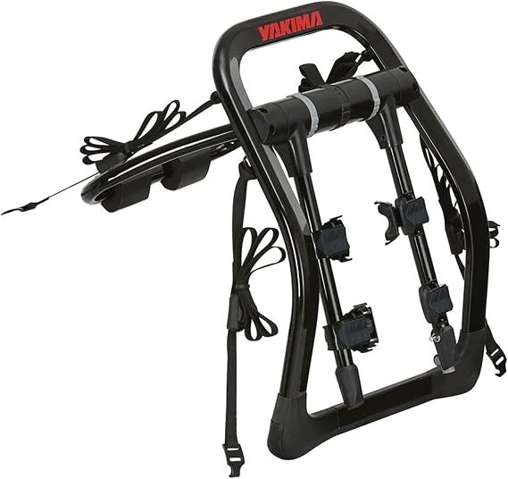 Yakima FullBack 3 Premium Trunk Bike Rack, Holds 3 Bikes, Tool-Free Installation, SuperCush ZipStrips, Foldable Arms, SKS Locks, Bottle Opener