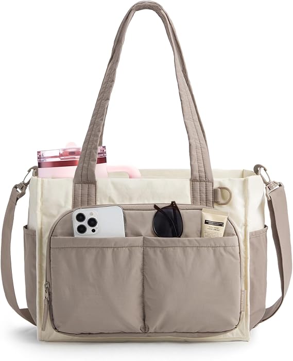 BAGSMART Tote Bag for Women, Puffy Laptop Work College Shoulder Handbag