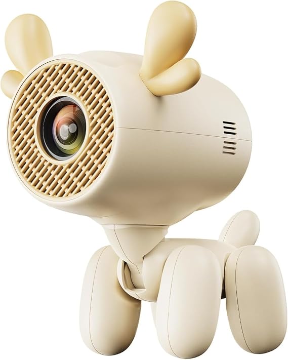 Mini Projector, Cartoon Dog Smart Projector with Wifi 6 and Bluetooth 5.1, Full HD 4K Support, Portable Projector Android 11, 160ANSI Auto Keystone Correction 130" Screen