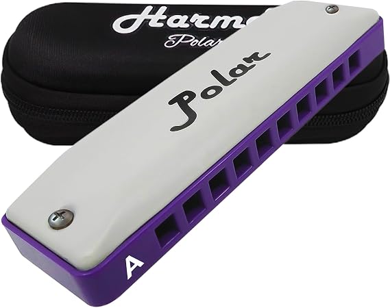 Harmo Polar Diatonic Harmonica Key of A - Harmonic Minor Tuning for Classical, Jazz, Gypsy, Oriental, Lounge and Tango Music, Mouth Organ With Case, Harmonica for Adults, Beginners & Professionals