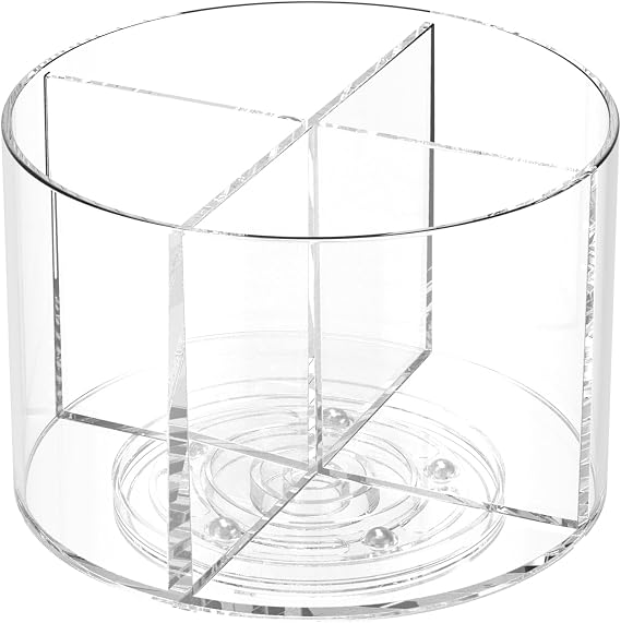 Drink Packet Organizer, 360° Rotating Storage, Clear Flavor Packet Holder, Lazy Susan Organizer Fit Divided Drinks Mix, Water Packet Organizer for Counter Top