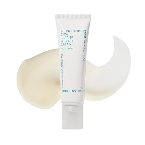 innisfree Retinol Cica Barrier Cream | Korean Moisturizer with Madecassoside for Sensitive, Acne-Prone Skin | Calimg and Strengthening Formula