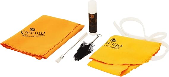 Cecilio Clarinet Care & Maintenance Kit, All in One Accessories Set with Hanky Swab, Mouthpiece Brush, Polishing Cloth, Key Brush, Cork Grease