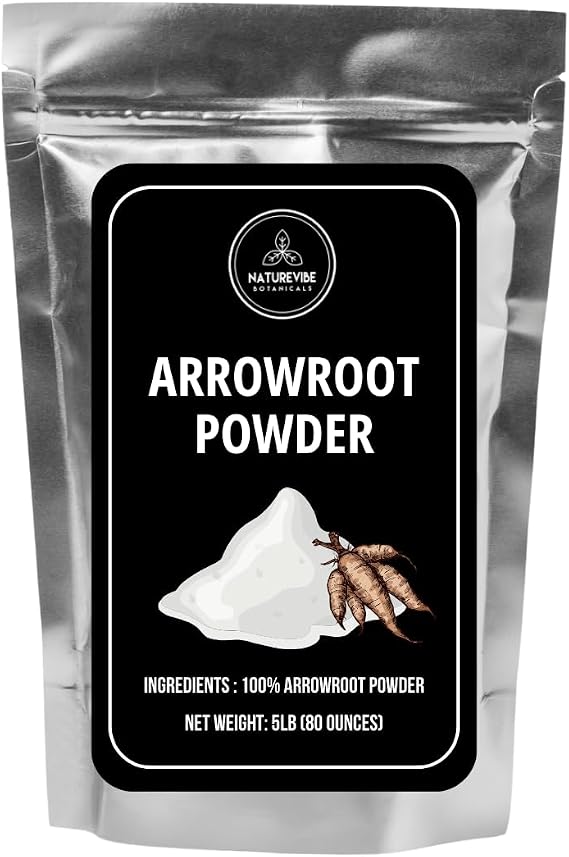 Naturevibe Botanicals Arrowroot Powder, 2.2kg | Arrowroot Flour or Starch | Gluten Free | Manihot esculenta | Cooking and Baking | Thickening Agent | Bulk Bag [Packaging May Vary]