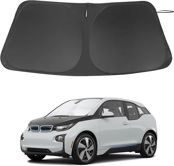 Windshield Sun Shade Custom Fit for 2014-2022 BMW i3 Accessories Foldable Sunshade Sun Blocker Protect Car from Sun Rays & Heat Damage Keep