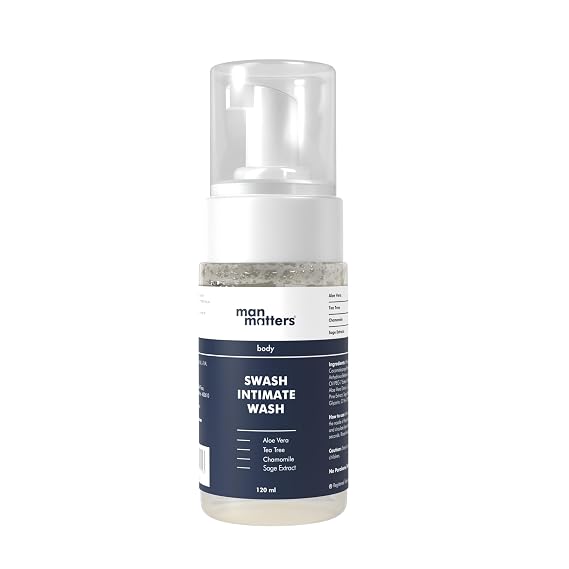 Bodywise Man Matters Intimate Wash with Aloe Vera, Tea Tree for Men Anti Bacterial, Anti Itch, Anti Odour | Better Private Parts Hygiene| pH Balanced Intimate |120 ml