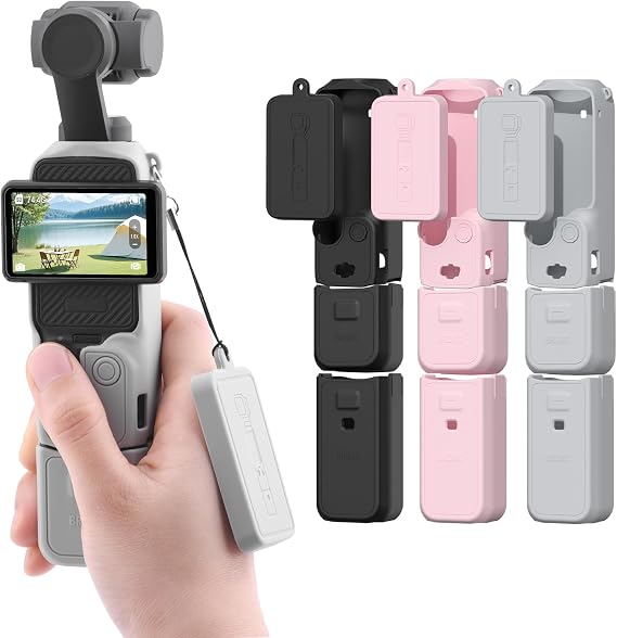 BRDRC Pocket 3 Silicone Cover, For Xtra Muse Protective Case Lens Protector Scratch-Resistant Sleeve Skin Compatible with DJI OSMO Pocket 3 Creator Combo/Xtra Muse Accessories (Grey)