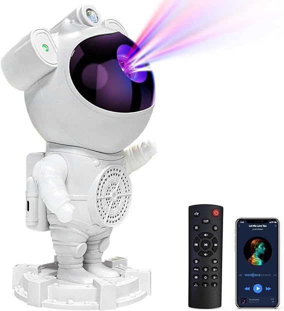 MT60 Galaksi Projektörü Astronot Gece Lambası Bluetooth Hoparlör Uyku Öncesi Hediyelik [Enerji Sınıfı A]